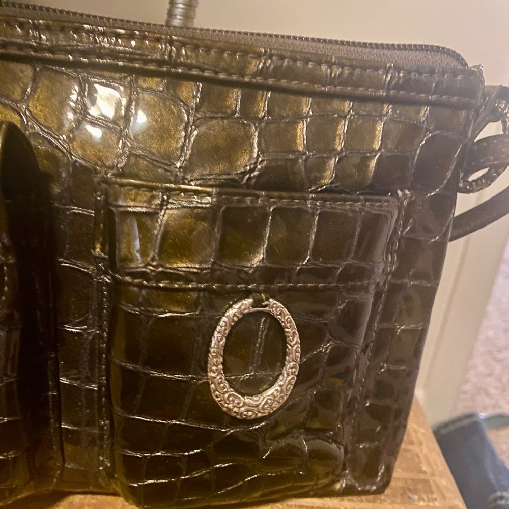 Brighton brand Cher Modern Mini handbag Brown & gold metallic color No flaws - Picture 9 of 16
